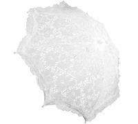 Ipetboom Weiße Spitzen Dekor Regenschirm Kleiner Tanz und Performance Requisite für Leichter Brautschirm für Fotoaufnahmen und Raumdekor