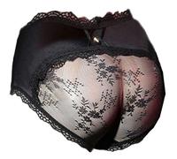 IPHREECO Femboy Sissy Pouch Höschen für Herren, Spitze, Hipster, Seide, Bikini-Slip, Unterwäsche, Dessous, Tanga, G-String, Schwarz, Medium