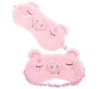 iplusmile 2 Stück Plüsch Schlafmasken für Kinder mit Süßem Tiermotiv Weiches Baumwollmaterial Elastisches Band und Abdunkelung zum Schlafen im Wohnzimmer oder Büro