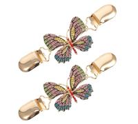 iplusmile 2 Stück Retro Schmetterlinge Pulloverclips aus Legierung mit Funkelnden Schmucksteinen Modische und Langlebige Cardigan Clips Bequem und Stilvoll für Strickjacken und Schals