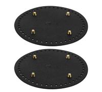 iplusmile 2 Stück Selbstgemacht Taschenboden aus Pu Kunstleder Rund 15cm mit Löchern und Nägeln Formstabil für Häkel Schulter und Handtaschen Rucksäcke Haustiertragetaschen