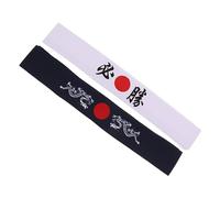 iplusmile 2stücke Bushido Stirnband Japanisches Laufstirnband Mit Drachen Und Siegesmotiv Atmungsaktiv Und Saugfähig Für Fitness Und Küche Blau Weiß