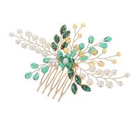 iplusmile Braut Haarkamm Strass Schmuck Leichter Goldfarbener Haarschmuck mit Funkelnden Kristallen Dekorativer Seitenkamm für Hochzeiten und Festliche Anlässe
