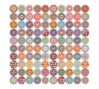 iplusmile Bunte Holzknöpfe 25mm mit 2 Löchern 150 Stück Bemalte Naturholzknöpfe für Basteln Kleidung Nähen Selbstgemacht Scrapbooking