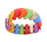 iplusmile Buntes Acryl Statement Armband mit Geometrischen Mustern Perlenarmband für Damen und Mädchen Komfortabel und Hautfreundlich Passend für Urlaub und Freizeit