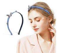 iplusmile Damen Jeans Haarreif mit Schmetterlingsmotiv Elastisches Stirnband aus Denim Modisches Haarband für Alltag Party und Geschenk