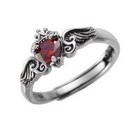 iplusmile Damenring mit Krone und Flügeln aus Kupfer und Zirkon Eleganter Retro Ring mit Schönen Details Praktischer Schmuck für Valentinstag