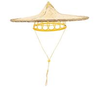 iplusmile Gewebter Bambus Sonnenschutz Hut mit Großem Rand Leichter Asiatischer Fischerhut für Festival Party und Outdoor