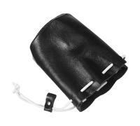 iplusmile Kleine Schwarze Münzgeldbörse aus Leder mit Praktischem Kordelzug Elegantes Portemonnaie für Damen im Alltagstauglichen Design