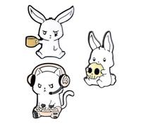 iplusmile Legierungsbroschen 3 Stück Cartoon Kaninchen Motiv Ebene Anstecker für Kleidung und Taschen Modische Broschen für Alltag und Büro