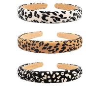 iplusmile Leoparden Haarbänder Haaraccessoire 3 Stück aus Stoff Modische Damen Stirnbänder mit Auffälligem Muster für Festivals und Hochzeiten