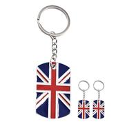 iplusmile Schlüsselringe mit Britischer Flagge aus Zinklegierung 3 Stück Langlebig und Farbecht als Rucksack und Taschen Deko für Fußballfans