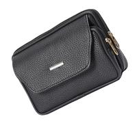 iplusmile Schwarze Multifunktionale Gürteltasche aus Pu Leder für Herren mit Genug Stauraum Modische Bauchtasche im Abscissa Stil zum Joggen und Spaziergang mit Hund