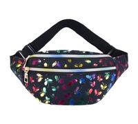 iplusmile Stylische Pu Gürteltasche Damen Vielseitige Handytasche mit Großer Kapazität Schwarze Umhänge und Brusttasche Mehrzweck Hüfttasche für Alltag und Reisen