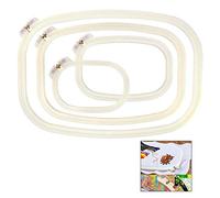 iPobie 4 Stück Stickrahmen Kreuzstich Stickrahmen Set Rechteck Quadrat Stickrahmen Stickerei Hoop Nähwerkzeug(4 Größen)