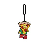 IQ LEGO 52935 Classic Pizza Guy - Silikon-Gepäckanhänger für Reisen, Koffer, Rucksack, Sommer-Strandtasche. Beschreibbare Oberfläche auf der Rückseite zur Identifizierung. Maße: ca. 6,5"