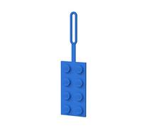 IQ Lego Iconic Blue Brick (52001) Silikon-Gepäckanhänger für Koffer, Rucksack - ikonisch, ungiftig und geruchlos, mit beschreibbarer Oberfläche auf der Rückseite zur Identifizierung des Ausweises.
