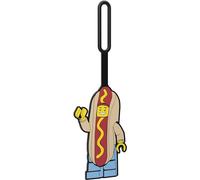 IQ Lego Iconic Hot Dog Man Silikon-Taschenanhänger für Reisen, Koffer, Rucksack - ungiftig und geruchlos, mit beschreibbarer Oberfläche auf der Rückseite zur Identifizierung des Ausweises (52615)