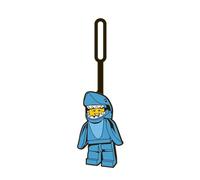 IQ Lego Shark Suit Guy Silikon-Gepäckanhänger für Reisen, Koffer, Rucksack - Hai-Anzug-Typ, ungiftig und geruchlos, mit beschreibbarer Oberfläche auf der Rückseite zur Identifizierung des Ausweises.