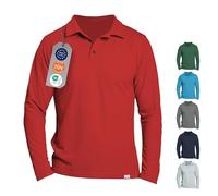 iQ-UV Herren Langarm Polo Shirt Rot 4XL