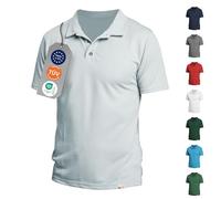 iQ-UV Poloshirt Herren Kurzarm Grau 4XL - Hochwertiges Polo Shirt für Herren Kurzarm mit UV Schutz aus recyceltem Material - Ideal zum Golfen, Segeln, oder Wandern - Atmungsaktiv und stilvoll