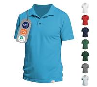 iQ-UV Poloshirt Herren Kurzarm Türkis XXL - Hochwertiges Polo Shirt für Herren Kurzarm mit UV Schutz aus recyceltem Material - Ideal zum Golfen, Segeln, oder Wandern - Atmungsaktiv und stilvoll