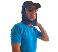iQ-UV Schutz Kappe mit Nackenschutz Unisex Blau 55-61cm - Sonnenschutz Kappe UPF 50+ Tüv geprüft - Atmungsaktive Cap für Herren & Damen