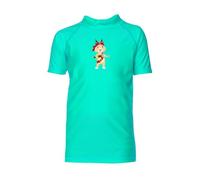 iQ-UV Shirt für Kinder Kurzarm 116/122 Eva Grün - UV-Schutz Badeshirt für Jungen & Mädchen aus recyceltem Material - Rashguard für Kinder mit UPF 50+ - Made in Europe