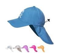 iQ-UV Sonnenhut für Kinder mit UV Schutz 50+ Orange Einheitsgröße - Atmungsaktiver Sonnenhut mit Nackenschutz für Kinder - Bequeme Sommermütze für Jungen & Mädchen - UPF 50+