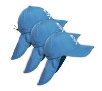 iQ-UV Sonnenhut Kinder UPF 50+ Blau Einheitsgröße 3er Pack - | Sommermütze mit Nackenschutz - atmungsaktiv für Jungen und Mädchen - UV Schutz beim Spielen im Freien