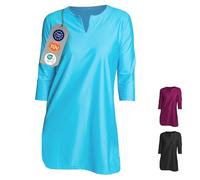 iQ-UV Strandkleid für Damen L Turquoise - Sommerkleid für Damen mit UPF 50+ Sonnenschutz - Luftige Strandtunika perfekt als Bikini Cover Up - Stylisches Beach Dress für Sommer & Urlaub