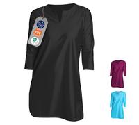iQ-UV Strandkleid für Damen XS Schwarz - Sommerkleid für Damen mit UPF 50+ Sonnenschutz - Luftige Strandtunika perfekt als Bikini Cover Up - Stylisches Beach Dress für Sommer und Urlaub
