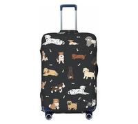IQOPPEDR Gepäckkofferüberzug mit niedlichen Tieren, elastisch, waschbar, Reisekoffer-Schutzhülle für Kinder und Erwachsene, Größe S (passend für 45,7 - 53,3 cm Gepäck), Hund #02, XL (Fit 30-32 Inch