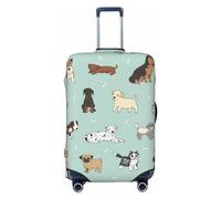IQOPPEDR Gepäckkofferüberzug mit niedlichen Tieren, elastisch, waschbar, Reisekoffer-Schutzhülle für Kinder und Erwachsene, Größe S (passend für 45,7 - 53,3 cm Gepäck), Hund #10, S (Fit 18-21 Inch