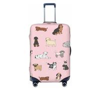 IQOPPEDR Gepäckkofferüberzug mit niedlichen Tieren, elastisch, waschbar, Reisekoffer-Schutzhülle für Kinder und Erwachsene, Größe S (passend für 45,7 - 53,3 cm Gepäck), Hund #07, S (Fit 18-21 Inch