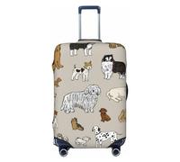IQOPPEDR Gepäckkofferüberzug mit niedlichen Tieren, elastisch, waschbar, Reisekoffer-Schutzhülle für Kinder und Erwachsene, Größe S (passend für 45,7 - 53,3 cm Gepäck), Hund #09, XL (Fit 30-32 Inch