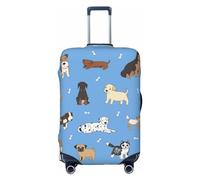 IQOPPEDR Gepäckkofferüberzug mit niedlichen Tieren, elastisch, waschbar, Reisekoffer-Schutzhülle für Kinder und Erwachsene, Größe S (passend für 45,7 - 53,3 cm Gepäck), Hund #01, L (Fit 25-29 Inch