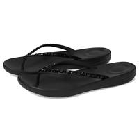 Fitflop Damen Iqushion Multi-Crystal Ergonomic Flip-Flops Flipflop, Schwarz, 39 EU