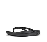 Fitflop Damen Iqushion Multi-Crystal Ergonomic Flip-Flops Flipflop, Schwarz, 39 EU