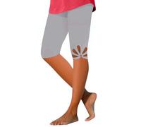 IQYU Capri-Leggings Damen 3/4 Yogahose High Waist Caprihose High Waist Schwarz Sport-Leggins Mit Taschen Elastische Blickdicht Sporthose Laufhose Sommer Große Größen Laufleggings Sporthose