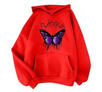 IQYU Damen Hoodie Oversize Mit Print Hoodies Mit Aufdruck Kapuzenpullover Oversized Baumwolle Pullover Teenager Mädchen Kleidung Trend Y2K Hoodie Leichte Sweatjacke Langarmshirt Tops