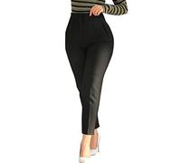 IQYU Hosen Damen High Waist Elegant - Stoffhose Damen Lang Miederhose Bauchweg Zip Off Hose Sommer Bleistifthose Business Hose Hüfthose Skinny Straight Hosen Atmungsaktiv Cargohose Schlupfhose