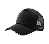 IQYU Schirmmütze Mit Damen Herren- und Damen-Baumwollrücken-Netzhut, modisch, lässig, Sonnenschutz-Baseballmütze Schirmmütze Damen Schwarz Winter (I, One Size)