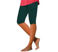 IQYU Schlafanzughose Damen 3/4 Baumwolle Caprileggings Sportleggins Sommer Kurze Sporthose Outdoor Jogginghose Stretch Radlerhosen Dünn Stretch Caprihose Große Größen Laufleggings Haushose
