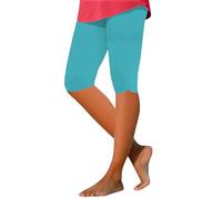 IQYU Schlafanzughose Damen 3/4 Baumwolle Caprileggings Sportleggins Sommer Kurze Sporthose Outdoor Jogginghose Stretch Radlerhosen Dünn Stretch Caprihose Große Größen Laufleggings Haushose