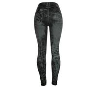 IQYU Schwarze HüFtjeans Damen Stretch - Gothic Hosen Damen Schwarz Jeans-Damen High Waist Skinny-Freizeithose Punk-Hose Vintage RöHrenjeans/Jeansjeggings/Outdoorhose/Bleistifthose/Jogginghose