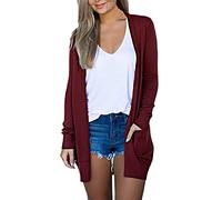 IQYU Strickjacke Damen Sommer Dünn - Cardigan Damen Sommer Leicht Dünne Strickmantel Große Größen Strickcardigan Mit Knöpfen Sommerjacke Elegant Frühlingsjacke Herbst Übergangsjacke/Strickjacken