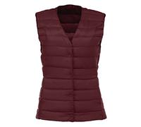 IQYU Ultraleichte Steppjacke Damen - Leichte Daunenweste Sport-Steppweste Ärmellos Damenwesten Warm Reitweste V-Ausschnitt Sportweste Winter Daunenjacke Elegant Übergangsjacke Elegante Wintermantel