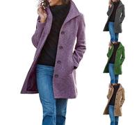 IQYU Winterjacke Damen Kurz Wolljacke Kurze Übergangsjacke Wintermantel Wolle-Mantel Beige Elegant Trenchcoat Slim Fit Trenchcoa Winterjake Wollmantel Trachtenjacke Wool Coat Kurzmantel