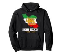 Iran AZADI Iran Flagge Karte Löwe Sonne Schwert Freie Iran Revolution Pullover Hoodie